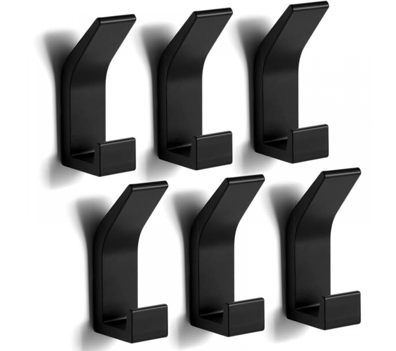 Crochet Adhesif Mural, 6pcs Double Porte Serviette Salle De Bain, Patere Murale Support Mural