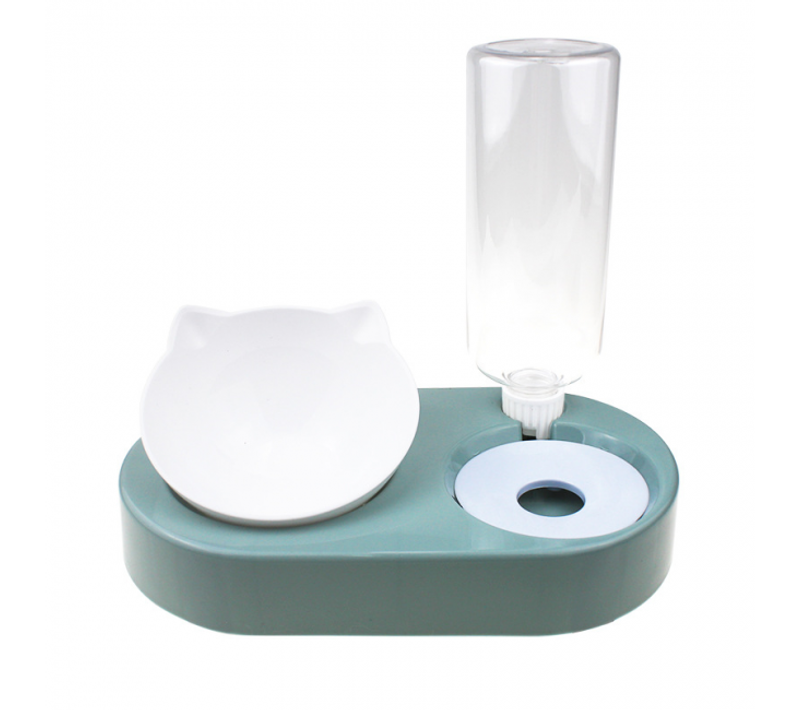 Fontaine à Eau Et Nourriture Pour Chat, Inclinable à 15° Pour Éviter Les Vomissements