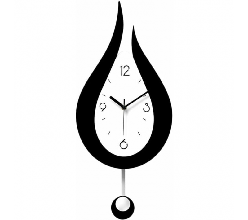 Noir Pendules Murales Silencieuses Gouttelettes D'eau Swing Horloge Murale Design Moderne Style