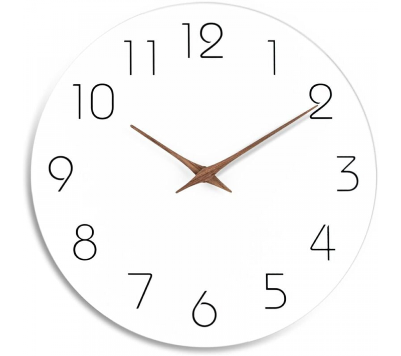 Horloge Murale Silencieuse En Bois De 25,4 Cm Sans Tic-tac, Fonctionne à Piles, Blanc, Moderne