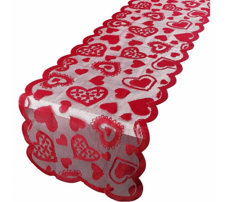 Chemin De Table Saint Valentin Decoration Napperon Cœur Set De Table Rouge Nappe De Table Rectangu