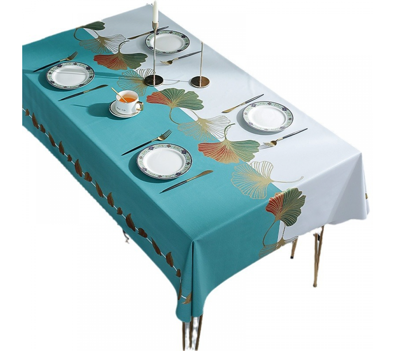 (ginkgo Biloba,140x180cm) Nappe De Table Rectangulaire Pvc Imperméable Anti-taches Entretien