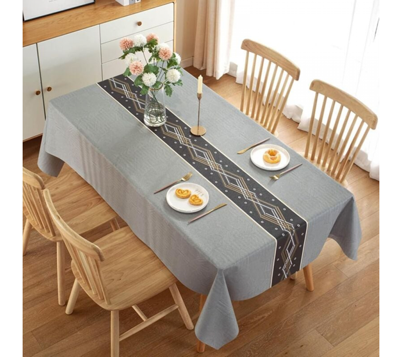 137 X 180 Cm Nappe Rectangulaire Pvc, Pvc Couleur Patchwork Avec Motif Losange Nappe Elegante