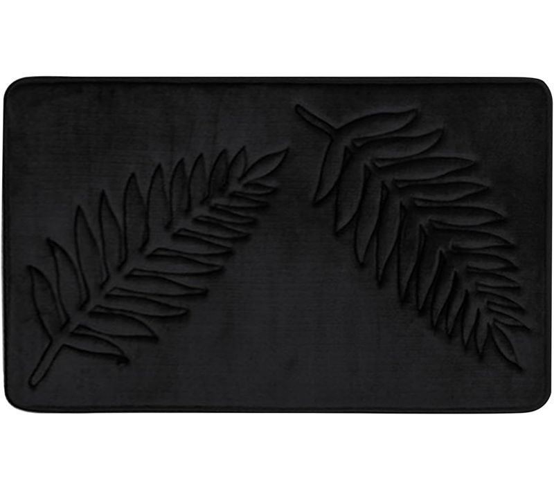 Tapis De Bain En Mousse à Mémoire De Forme, 40x60 Cm - Noir