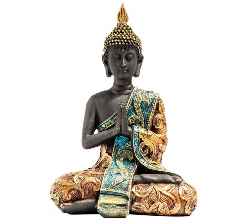 Statue De Bouddha Thaïlande Sculpture Résine Bouddhisme à La Main Hindou Feng Shui Figurine Médita