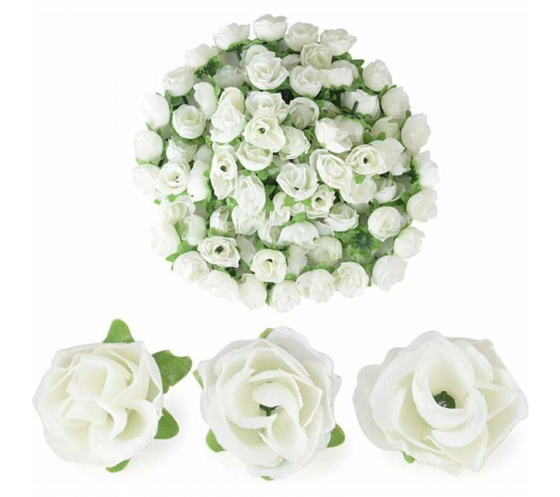 100 Pièces Fleurs De Rose Artificielles,en Mousse En Vrac Avec Tige Pour Bouquets De Mariage Centres