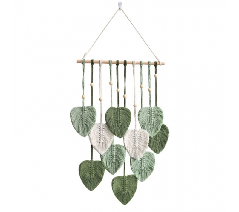 Feuille Macramé Tenture Murale Boho Room Home Decor Tissé Tapisserie Murale Esthétique Home Room