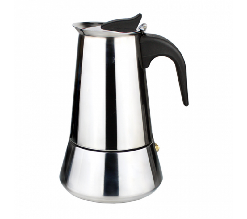 300ml Cafetière Moka Italienne En Acier Inoxydable, Modèle Grand Ventre Pour 6 Personnes
