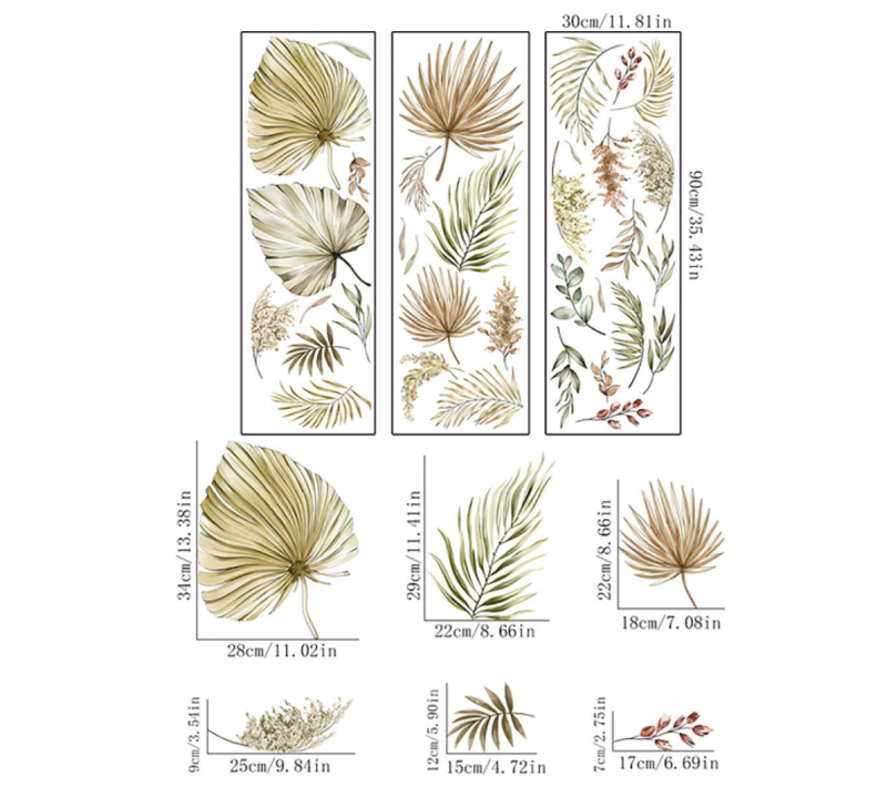 Stickers Muraux Feuille De Palmier Autocollant Mural Plante Tropical Décoration Murale Chambre