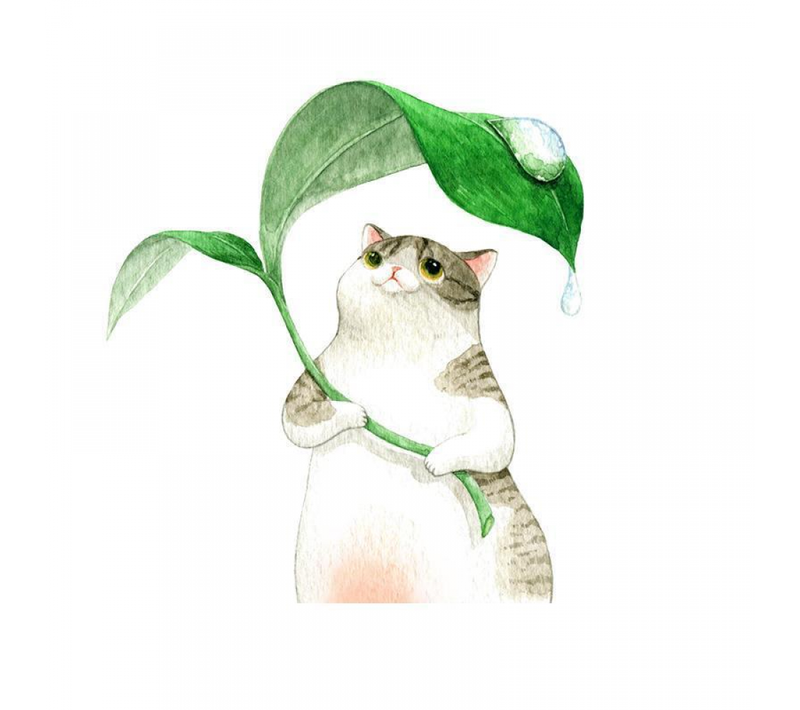 Mignon Parapluie Chat Décoration Dessin Animé Mur Décalcomanie Murale Art Bricolage Affiche