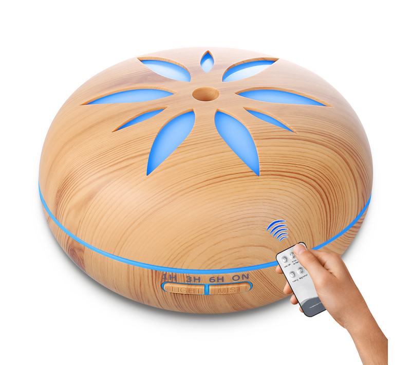 Humidificateur De Nébuliseur De Diffuseur D'aromathérapie Ultrasonique Brun Clair De 550ml
