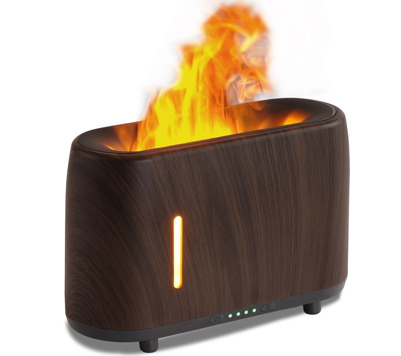 Humidificateur à Flamme, 240ml Humidificateur D'air 3 Minuterie Et Luminosité Réglable