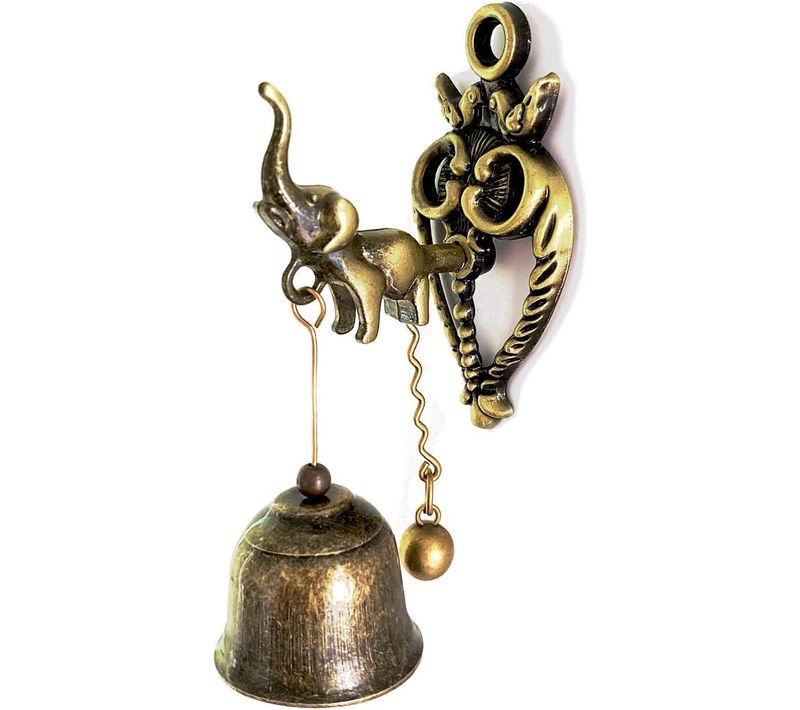 Carillon De Porte Magnétique Rétro En Métal Pour Intérieur Ou Extérieur Éléphant