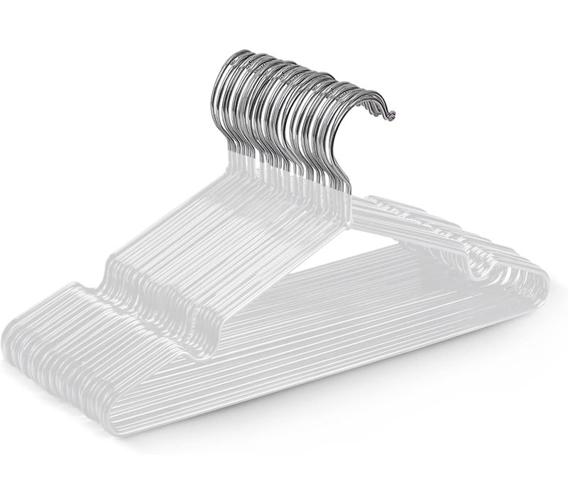 Cintres Blanc  En Métal Revêtus De Caoutchouc Premium - Lot De 20, Gain De Place, Organisation