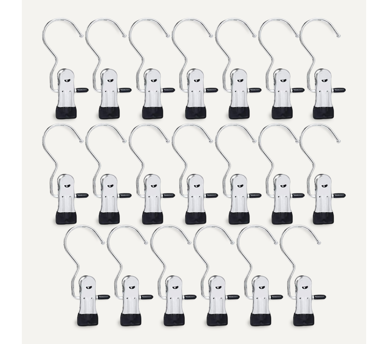20 Pièces Crochet à Linge Portable Métal, Pinces à Linge En Métal Antidérapantes, Clips De Cintre