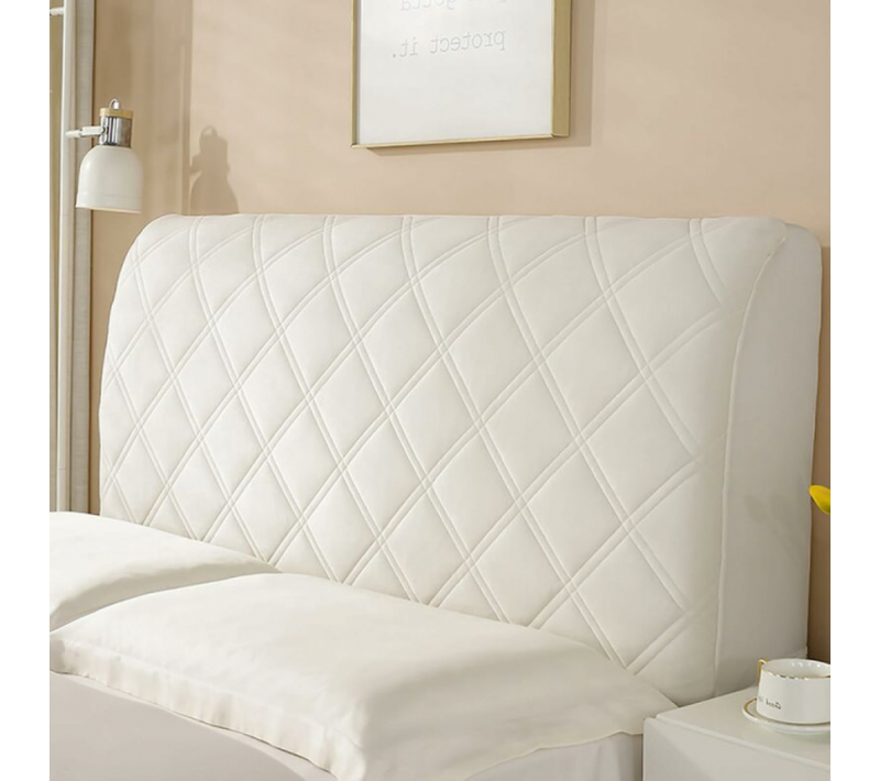 Blanc,180cm Housse Tete De Lit Universelle, Housse De Tête De Lit Extensible Doux, Housse De Prot