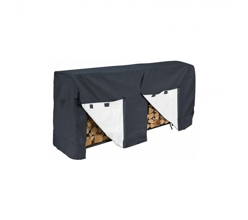 250x65x110cm Housse Pour Râtelier De Bois De Chauffage, 8ft En Tissu 210d Durable Et Imperméable