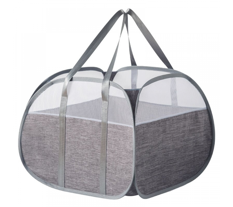 Gris 50*50*36cm 90 L Grand Panier à Linge Pop Up, Panier à Linge Pliable En Maille, Grand Panie