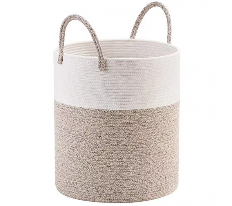 Blanc Panier à Linge Coton Pliable Sac Linge Sale Grande Capacité Avec Poignée Corbeille à Linge