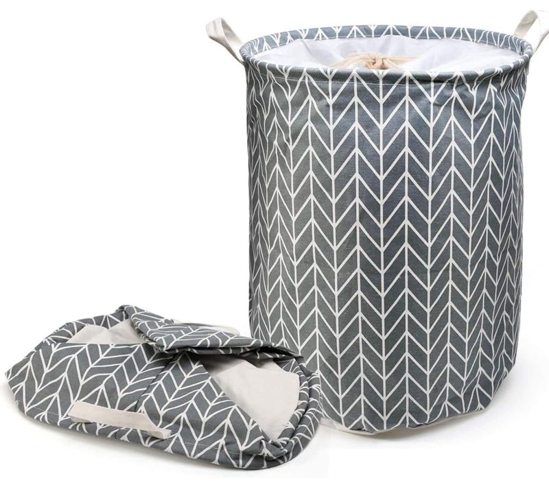 Panier à Linge, Corbeille à Linge En Coton Pliable Panier De Rangement Avec Panier à Linge