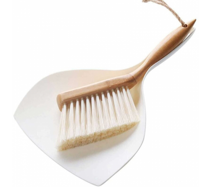 Lot De 2 Pelle Et Balayette Bois Portable, Petit Balai Multifonction Pour Canapés, Bureau