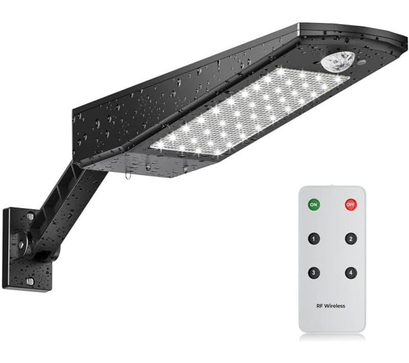 Lampe Solaire Exterieur 48 LED, Ip65 Étanche Lumiere Projecteur Solaire Exterieur, Avec Support