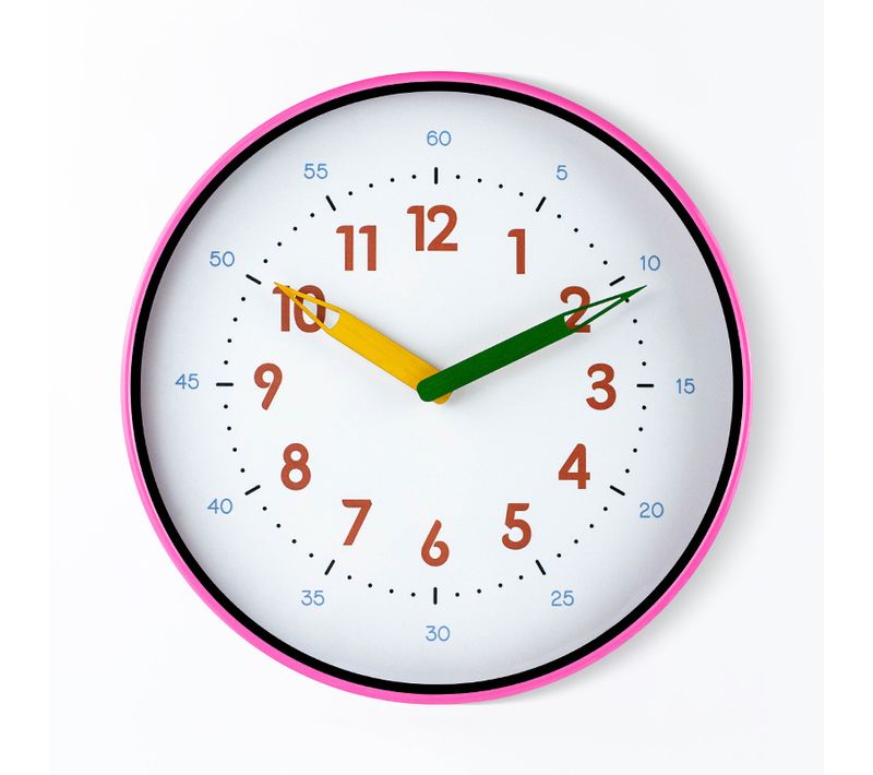 30cm-pink Creative Wooden Pen Hand Clock Wall Mounted Home Simple Modern Quartz Clock