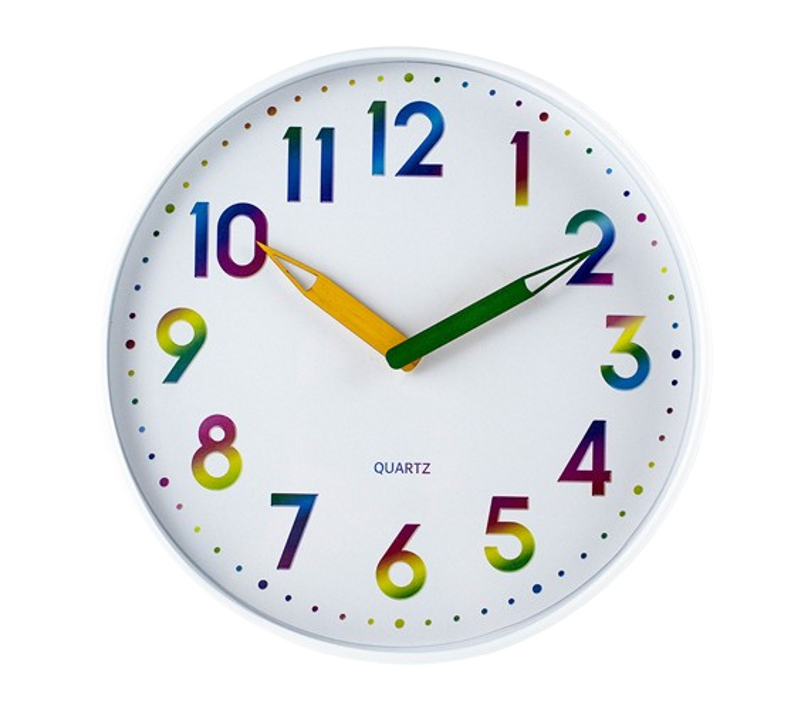 30cm- Horloge Dégradée Colorée Horloge Murale Cartoon Horloge Murale Suspendue Horloge à Quartz