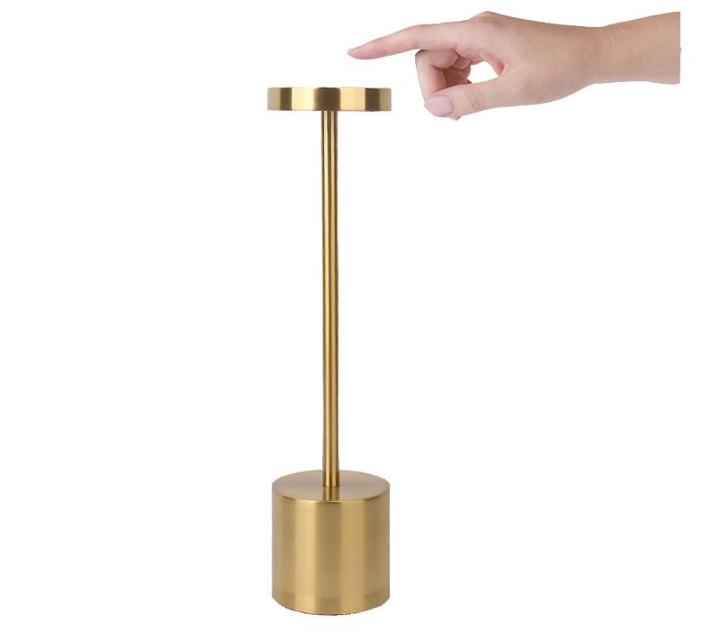 Or , Lampe De Table Sans Fil Rechargeable, 3600mah Lampe De Bureau LED En Métal Design Charge USB