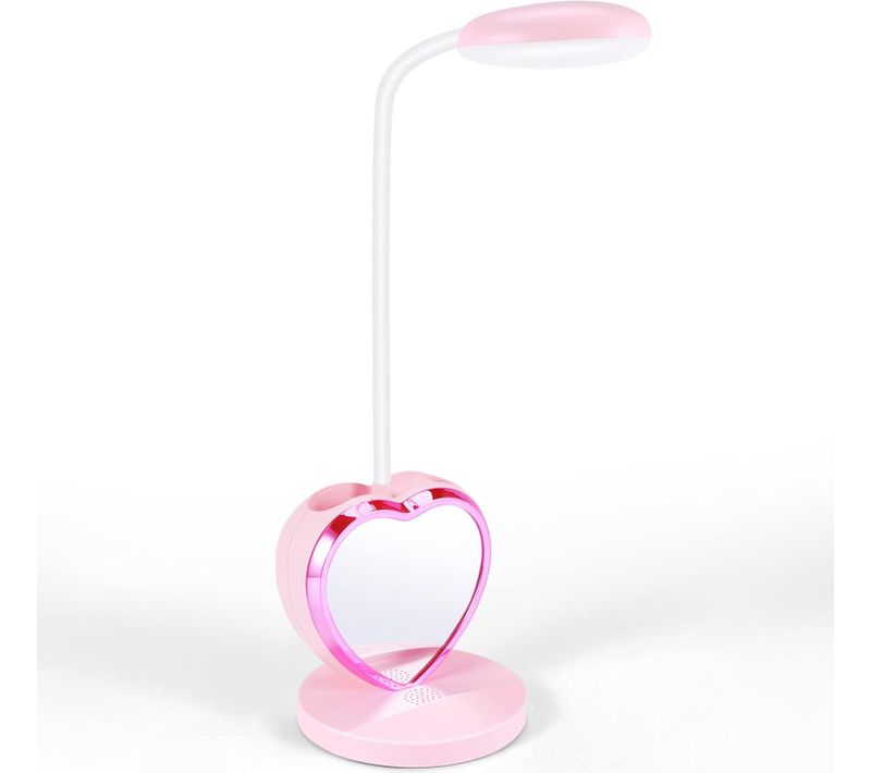 Lampe De Bureau Une LED Pour Filles, Dimmable Rose Lampe De Bureau Une LED Rechargeable Avec Port
