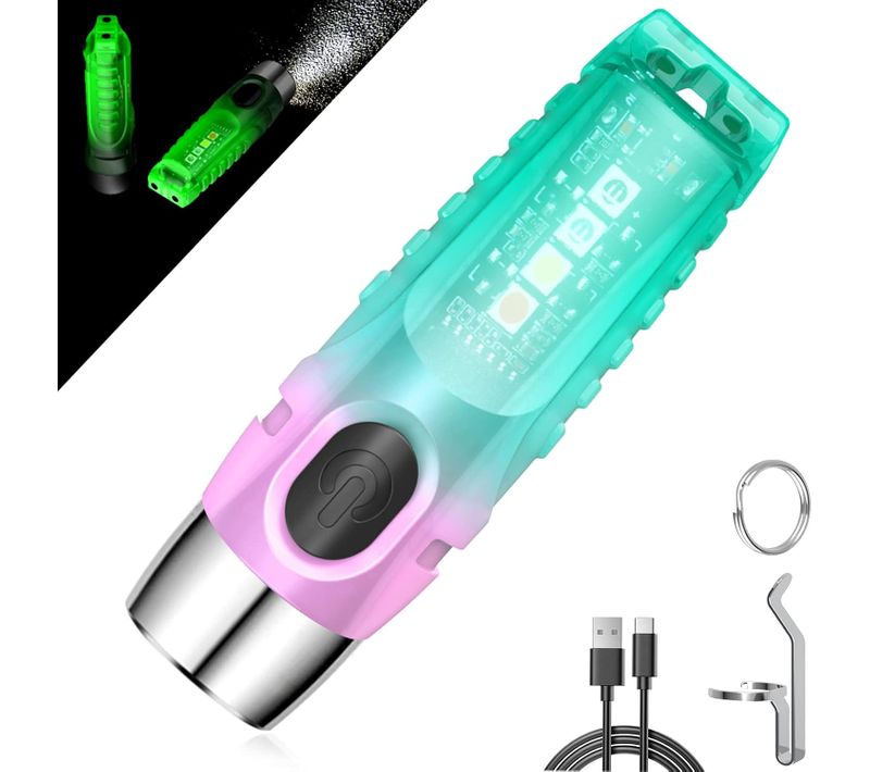 Mini Lampe Torche LED, Lampe De Poche Fluorescent De 610lm Rechargeable USB Puissante Petite