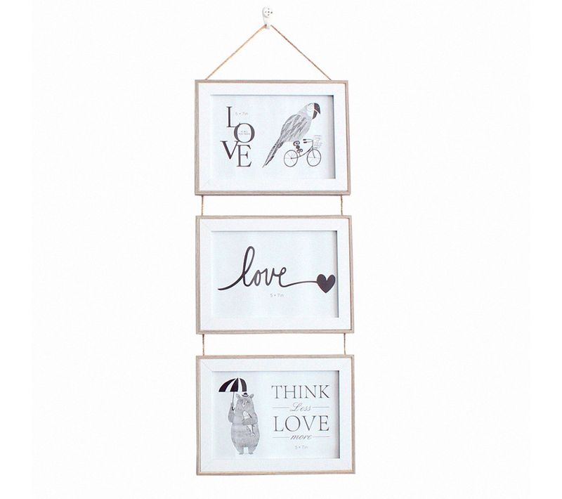 Ensemble De Cadre Photo Triple (blanc Cassé 7 Pouces), Modèle Mural, Décoration Mode Murale