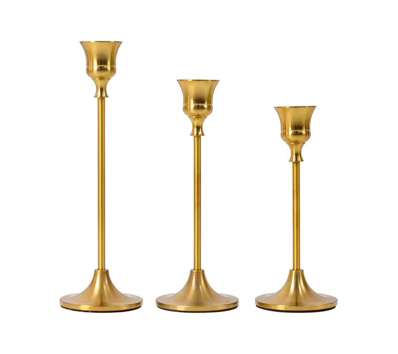 Bougeoirs Pour Bougies Coniques Ensemble De 6 Bougeoirs En Laiton Doré Bougeoir Vintage Moderne