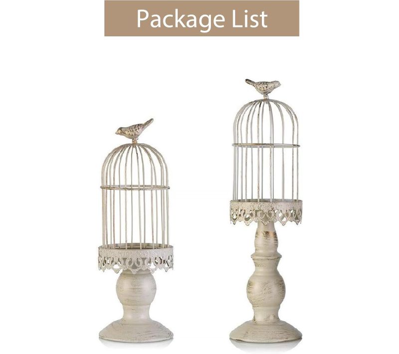 Blanc- S + L Chandelier à Cage à Oiseaux Vintage, Chandeliers Décoratifs Pour Tables De Mariage