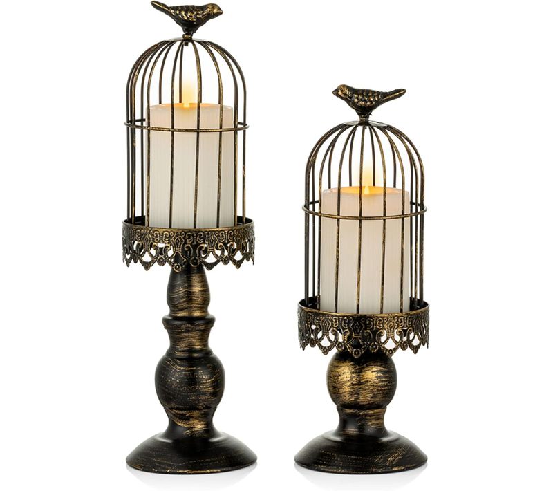 Noir- S + L Chandelier à Cage à Oiseaux Vintage, Chandeliers Décoratifs Pour Tables De Mariage