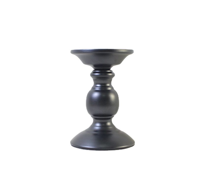 Bougeoirs Pilier En Métal Noir Candlestick, 2 Pièces Chandelier Rétro Ornement De Table Mariage