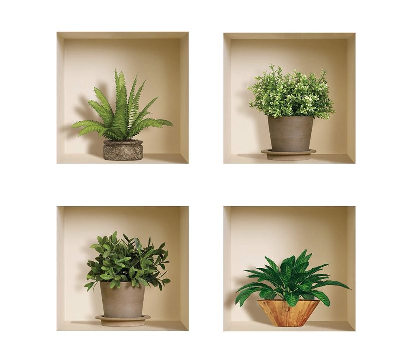 Stickers Adhésifs 3d - Sticker Mural Autocollant Petits Palmiers - Stickers Muraux Chambre Adulte