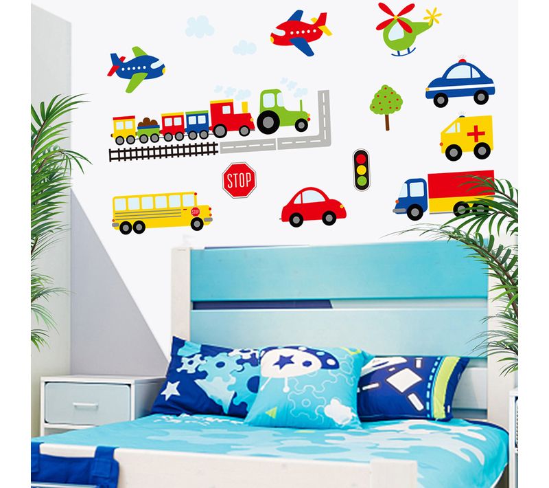 Stickers Muraux Autocollant Mural De Chambre D'enfant De Garçon De Dessin Animé Autocollants