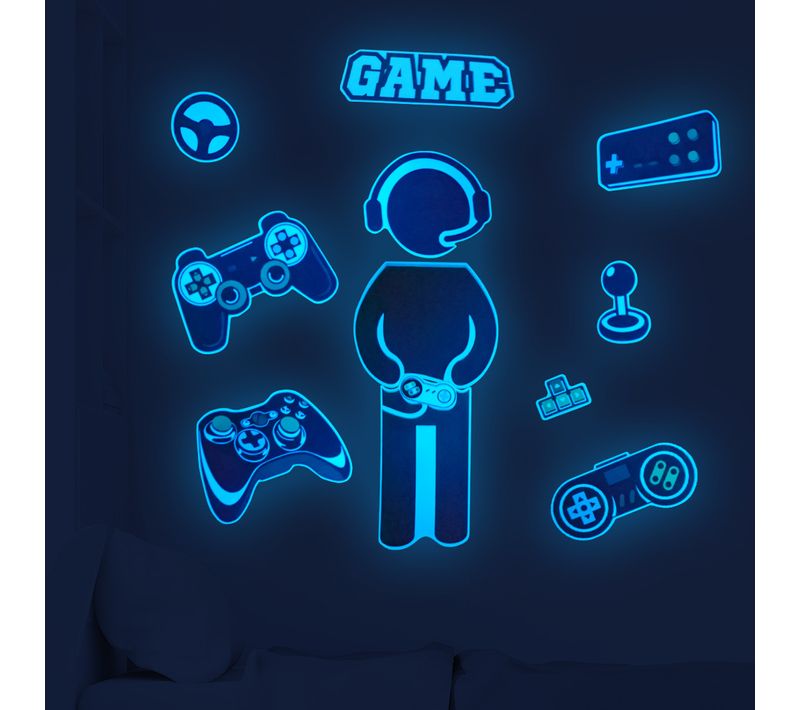 2 Pièces Stickers Jeux Lumineux Muraux Autocollants Muraux Mural Stickers Pour Chambre Salon Mur TV