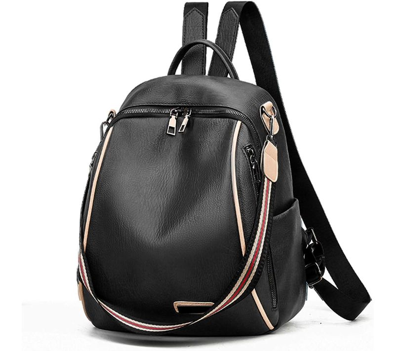 Noir Sac à Dos Femme Sac à Bandoulière Filles Sac à Main Imperméable Sacs D'école 3 En 1 Scolaires