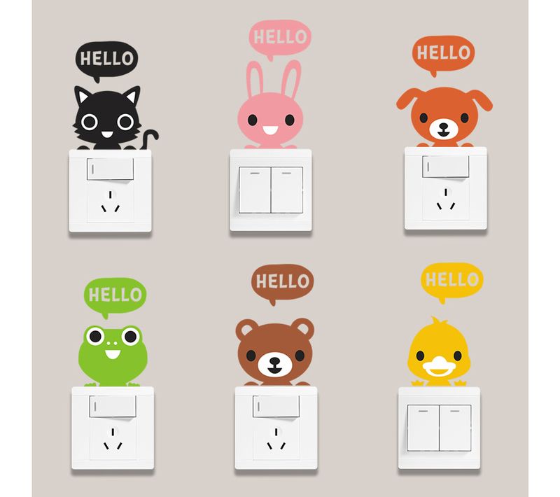 Stickerdesign Lot De 6 Autocollants Pour Interrupteur/plaque/prise, Mur De Chambre