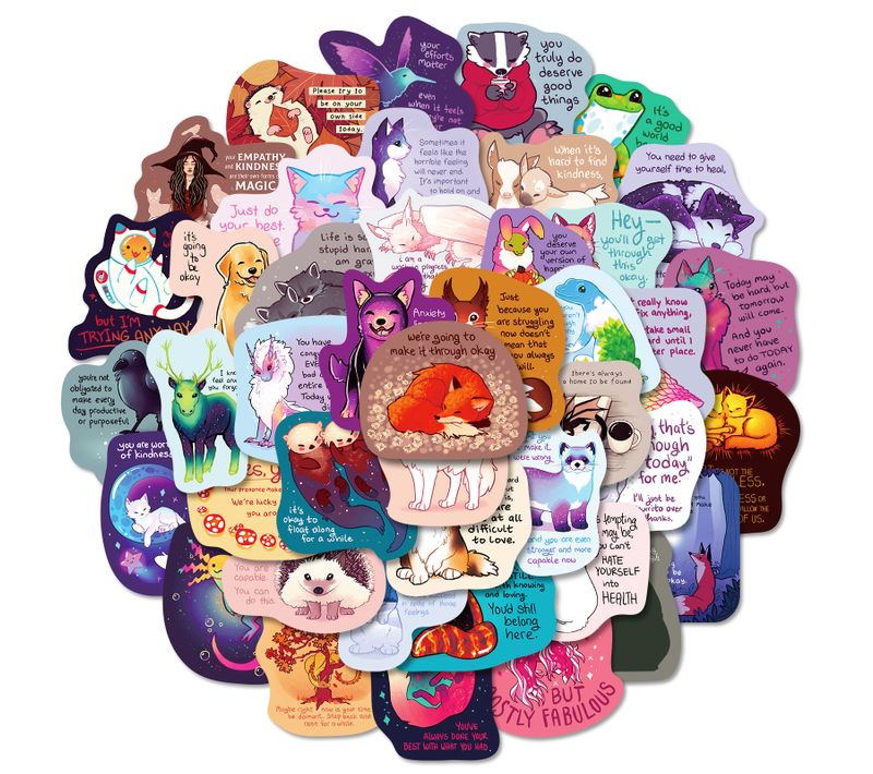 Lot De 50 Word Healing Autocollants Pour Ordinateur Portable, Téléphone, Bouteille D'eau