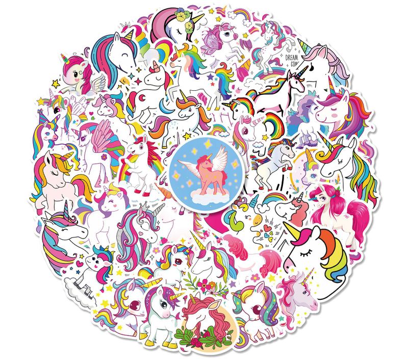 Autocollants Pour Scrapbooking, 50pcs Autocollants De La Licorne, Autocollants Floraux Pour Bull
