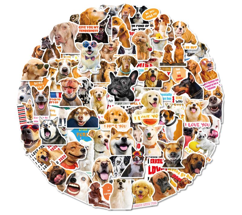 Lot De 100 Autocollants, Motif Super Mignon Chien , Pour Ordinateur Portable, Bouteille D'eau