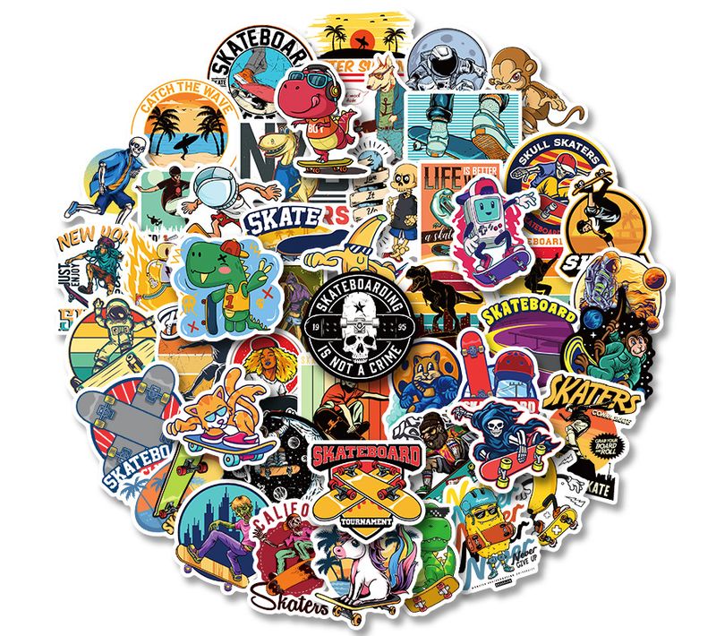 Autocollant Lot 50 Pièces Autocollants Voiture Stickers Moto Imperméables Pour Voiture Moto Mac