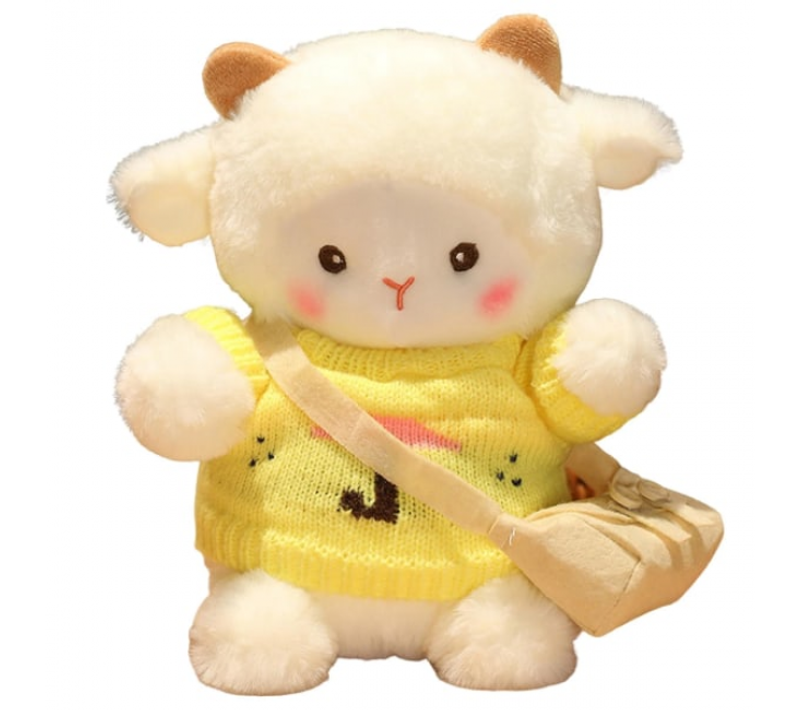 Poupée En Peluche Jaune Marqueur Confortable Flottant Complet Sur Coton Dessin Animé Mignon