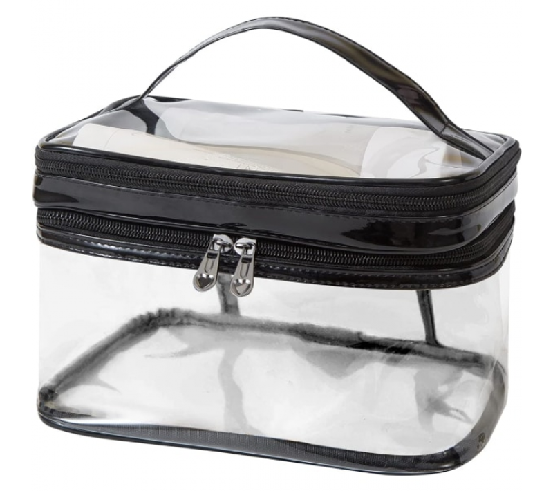 1 Pièce Trousse De Maquillage Transparente Pour Femme Trousse De Toilette De Voyage Imperméable