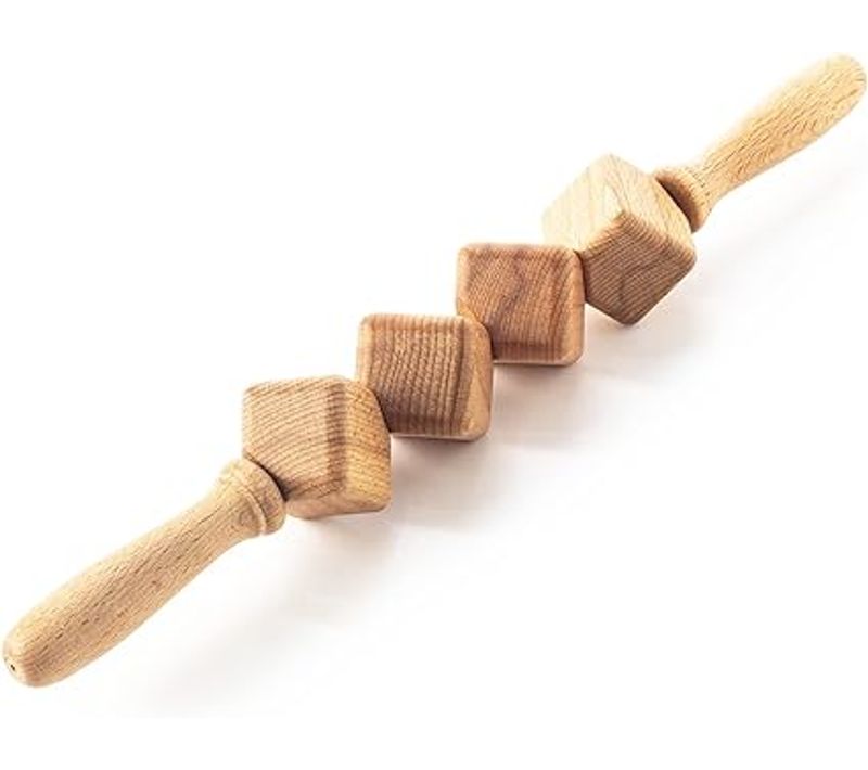 Anti Cellulite Masseur Rouleau à Cubes De Massage Appareil Bois 40 Cm
