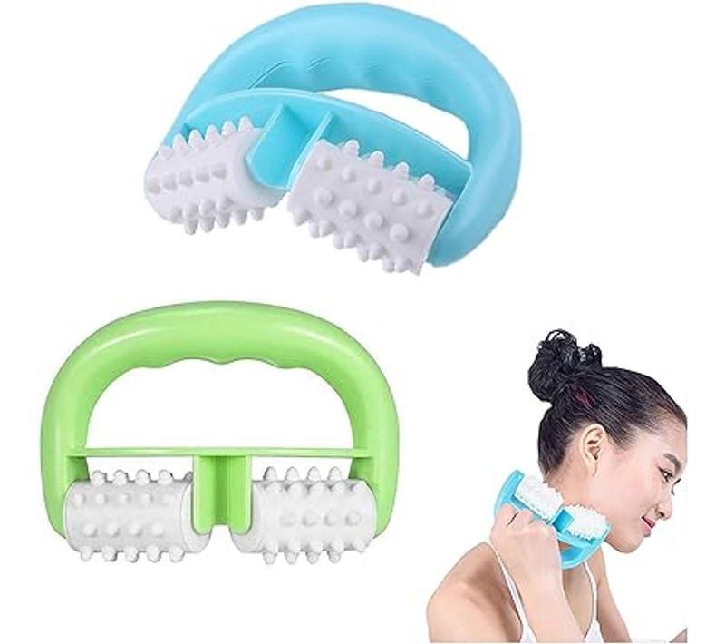 Lot De 2 Rouleaux De Massage Avec Poignée En Forme De D, Rouleau Anti-cellulite, Anti-cellulite