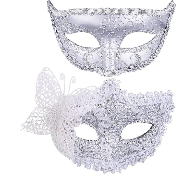 Lot De 2 Masque Vénitien Couple Masque Mascarade Femme Dentelle Masque Vénitien Pour Femme Homme